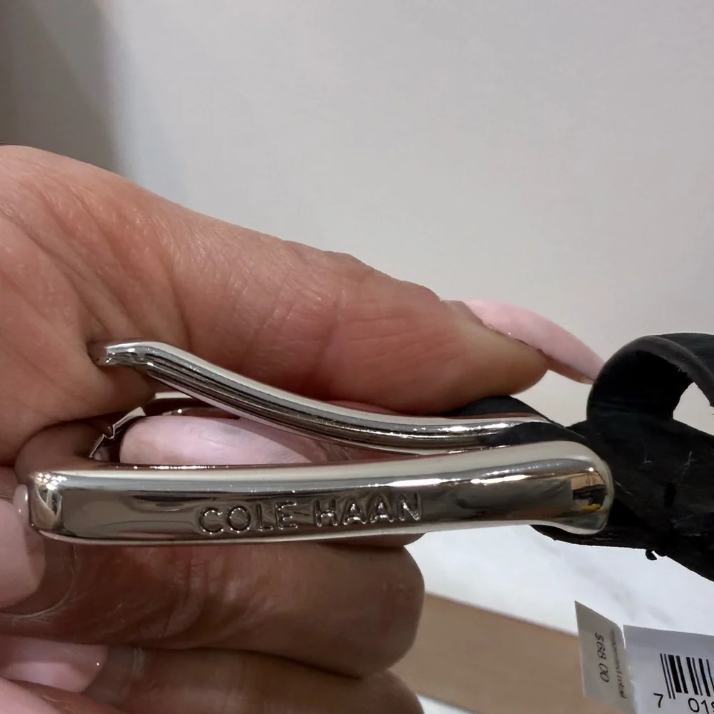 🔥Cole Haan Sude Black Women’s Belt with Silver Buckle Size 34 EC🔥